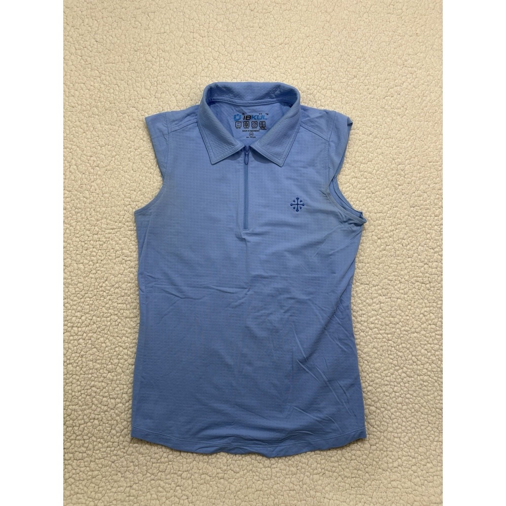 IBKUL Womens XS Tank Top Blue Golf‎ Tennis Pickleball UPF50+ Quarter Zip Cool